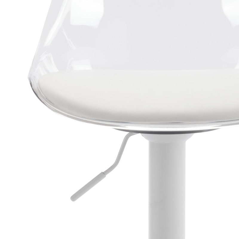 Swivel Upholstered Adjustable Height Counter Stool, White
