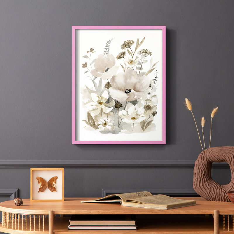 «Neutral Nature II», reproduction encadrée - bois massif, Cadre photo rose simple, H 10 po x l 8 po