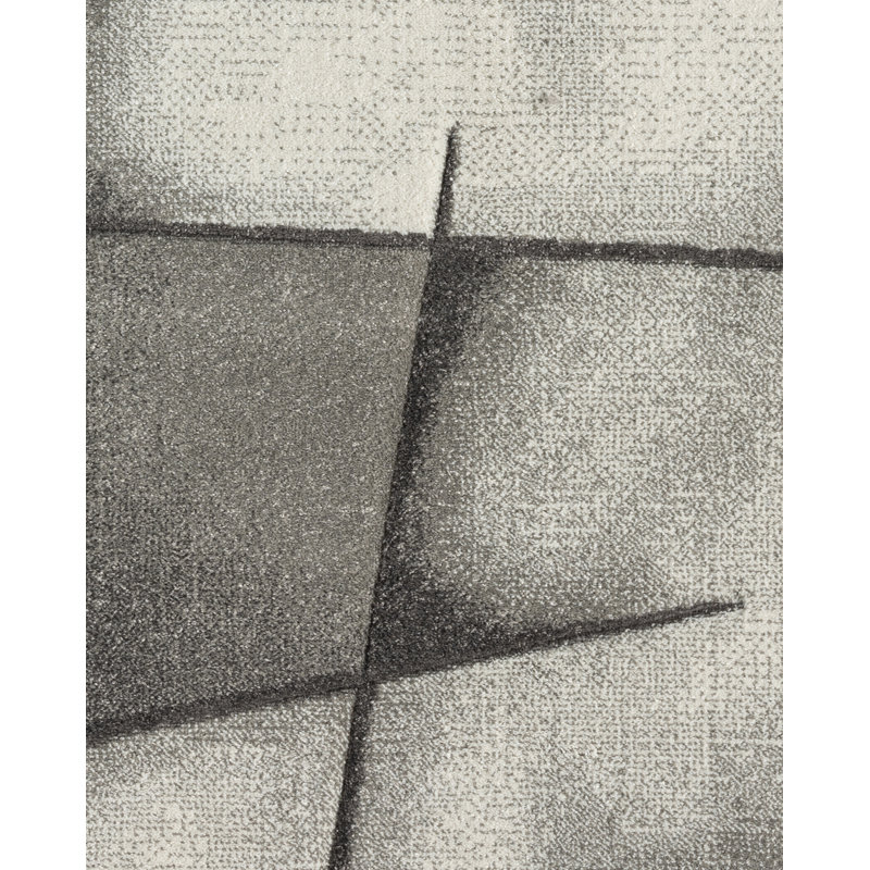 Tapis d'intérieur en polypropylène doux sculpté à la main Abtsract, Rectangle 7 pi 11 po x 10 pi 10 po