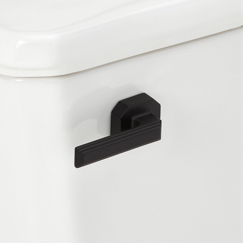 Benbrook 1.28 GPF Two Piece Skirted Elongated Toilet, Black/Matte Black