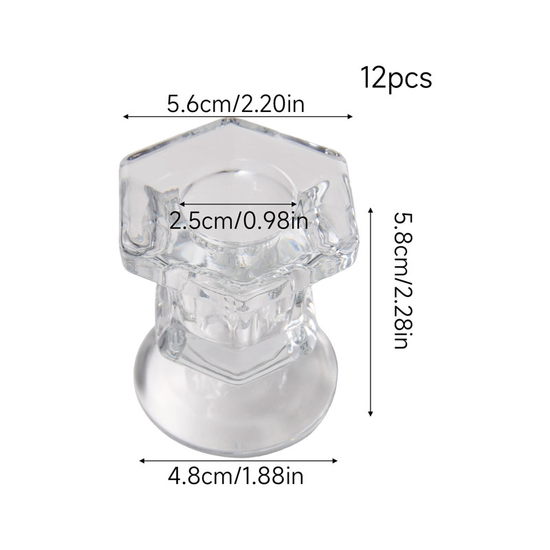 12 Pack Clear Candle Holders