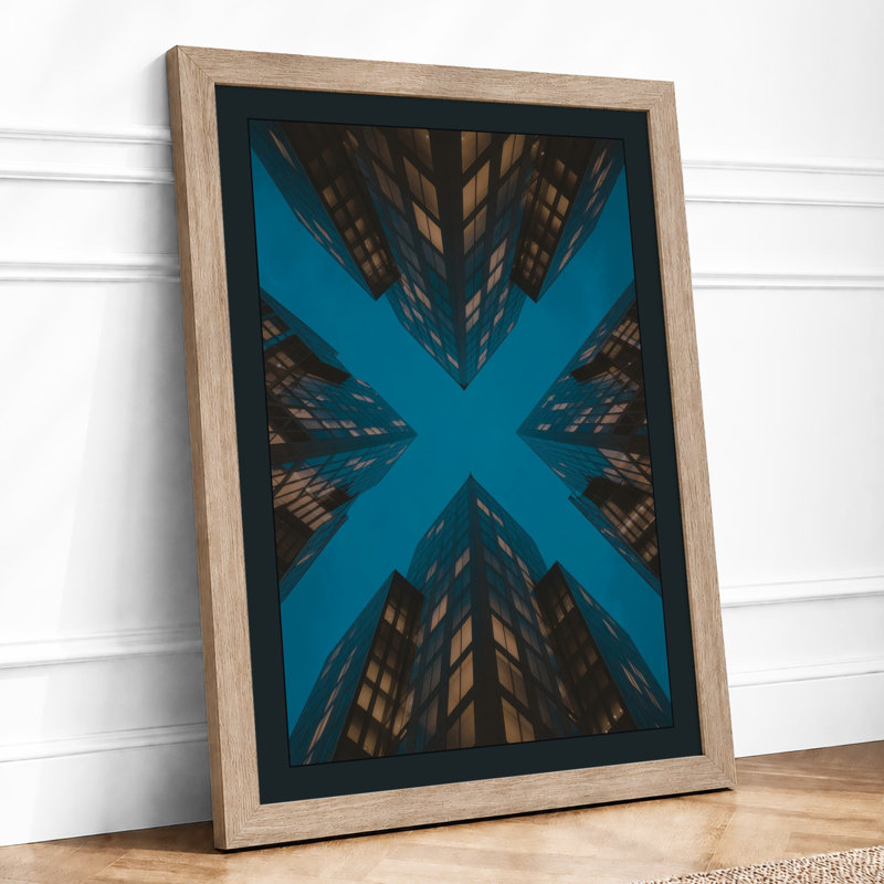 Urban Convergence Modern - Framed Print, A2 - 59.4 x 42.0 cm, Oak