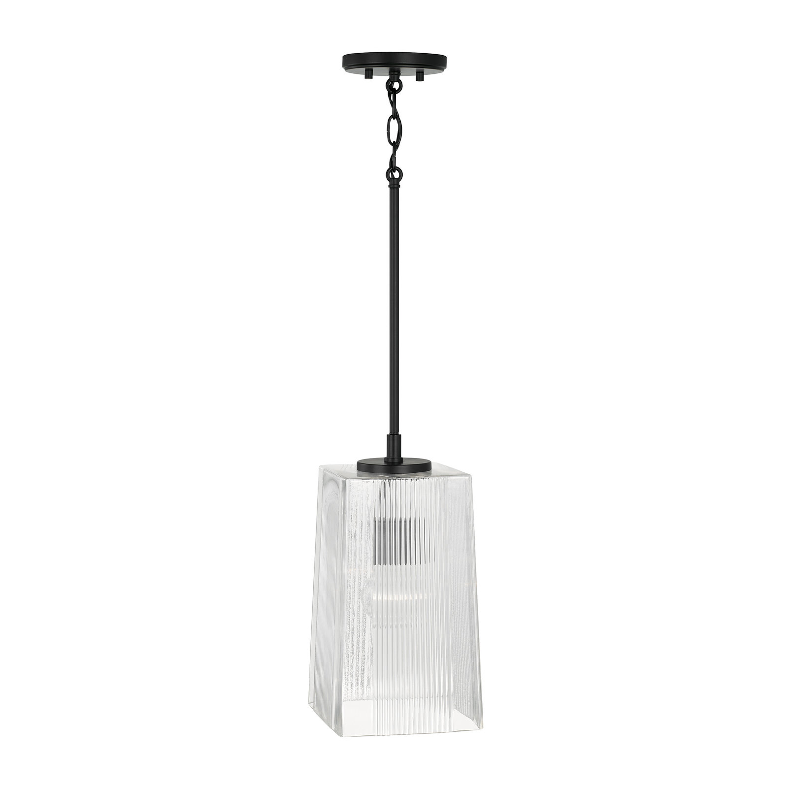 Kayda Single Light Glass Dimmable Pendant, Matte Black
