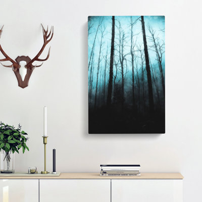 Misty Forest Abstract - Wrapped Canvas