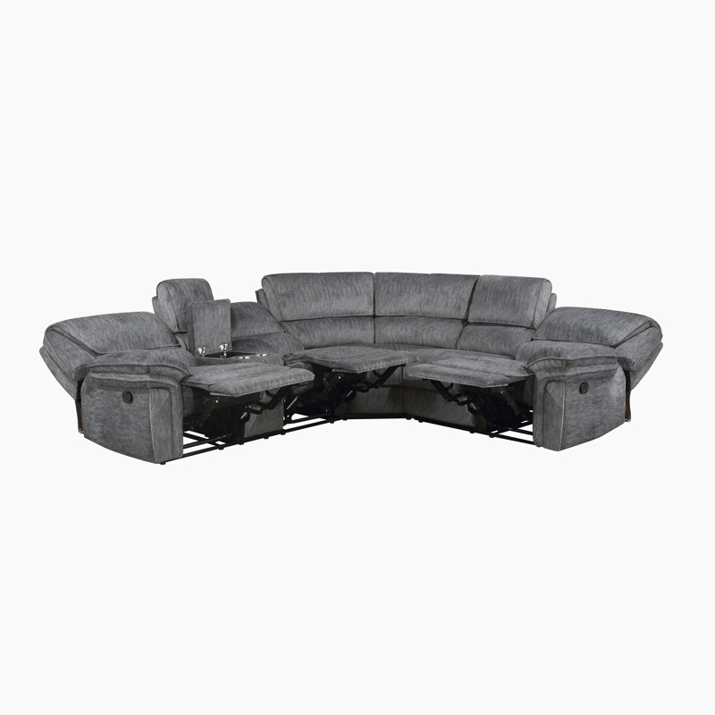Upholstered Reclining L-Shaped Sectional Right Hand Facing