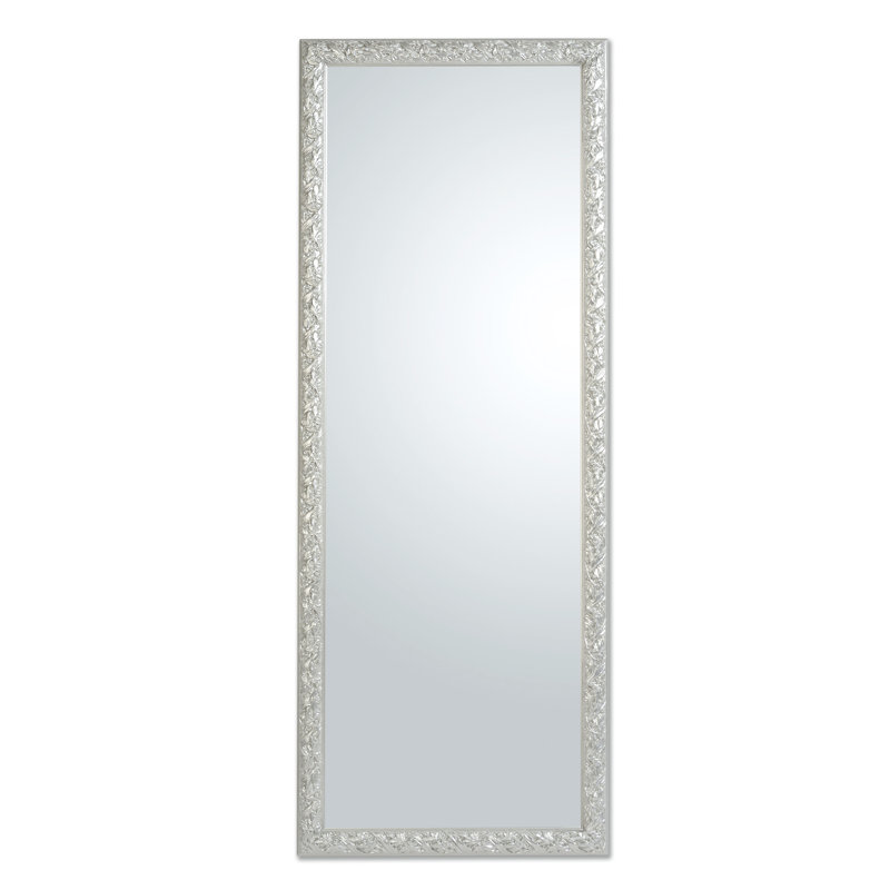 Knepp Solid Wood Flat Wall Mirror, Silver