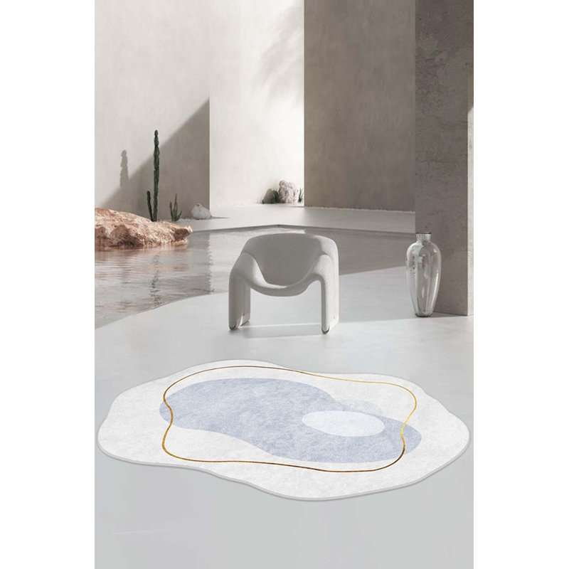Khairo Performance Washable Abstract Indoor / Outdoor Rug, Oval 2'7" x 4'7"
