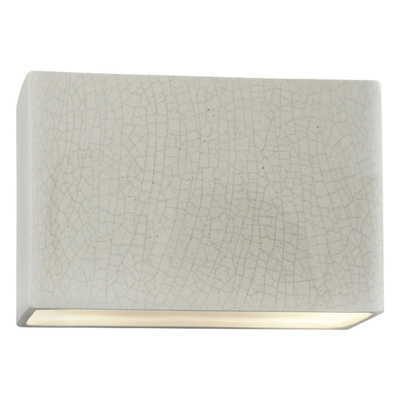 Applique murale encastrée 1 lumière à intensité variable Durso, DEL, Blanc craquelé, H 8 po x l 12 po x P 4 po