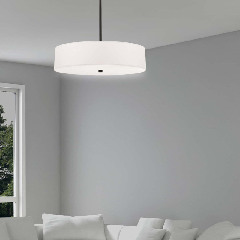 4 - Light Matte Black Unique/Statement Pendant, White, White