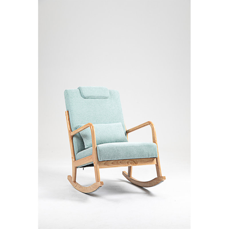 Chaise berçante moderne rembourrée, Vert clair