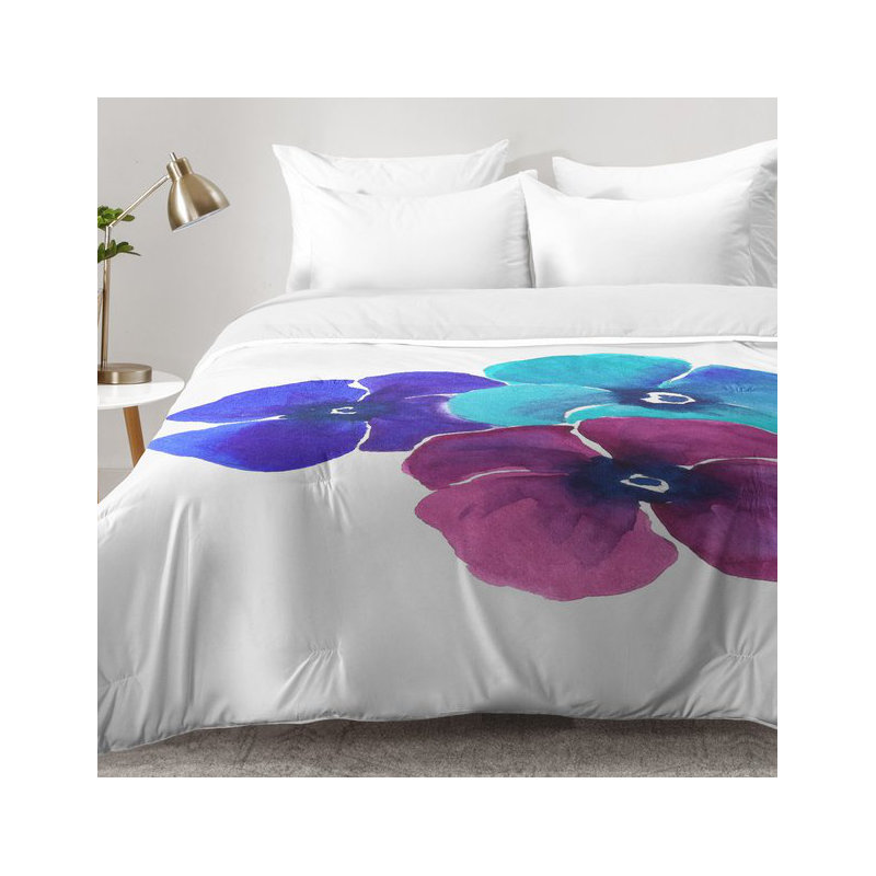 Laura Trevey Modern & Contemporary Floral Comforter, Twin XL Comforter + 1 Standard Sham