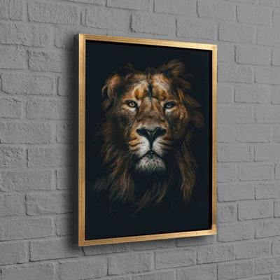 Large Cotton Canvas Wall Art Depicting a 3D Lion in a Modern Style Inspired by Wildlife Ideal for Creating a Unique Ambiance in a Man Cave
