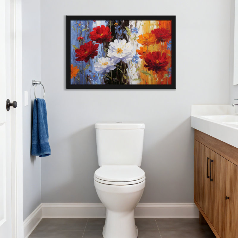 Plantes et fleurs Fleurs éclatantes aux couleurs et textures audacieuses, H 20 po x l 30 po, Toile tendue, Ne s’applique pas