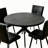 45.3"  Round Dining Table Set For 4, Extendable Wood Table With Faux Leather Chairs, Modern Kitchen Dining Room Set-1725856923