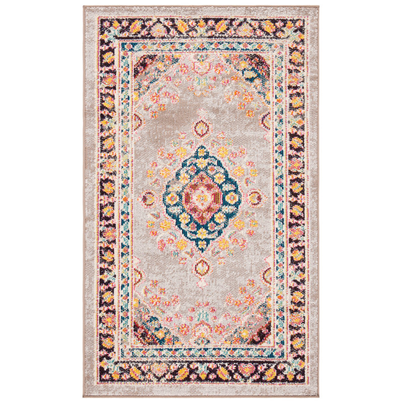 Felty Oriental Orange Area Rug, Rectangle 9' x 12'