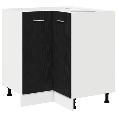 Kitchen Cabinet Black Oak Engineered Wood 75.5 X 75.5 X 81.5 Cm