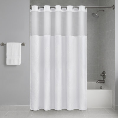 Ensemble de rideau de douche et doublure antimicrobien blanc uni - 71 x 77 po + 70 x 57 po (paquet de 24)