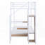 Lit simple superposé en métal avec rangement latéral Garde-robe, L 92,7 po x l 41 po x H 67 po, aucun sommier requis, support solide-1534617290-1534617335