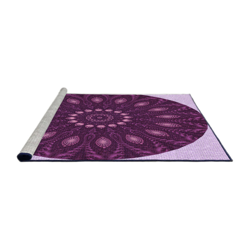 Tapis 100% à motifs lavables à la machine 2989 Pat822-pur, Rond 3 pi