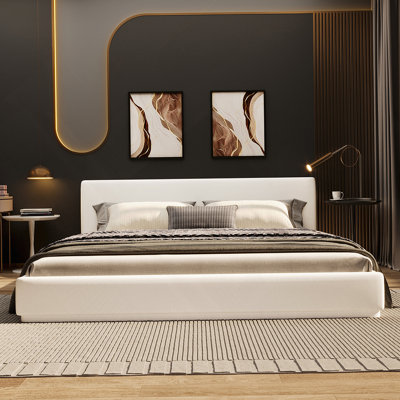Upholstered Bed, Bedroom Bed Frame With Headboard
