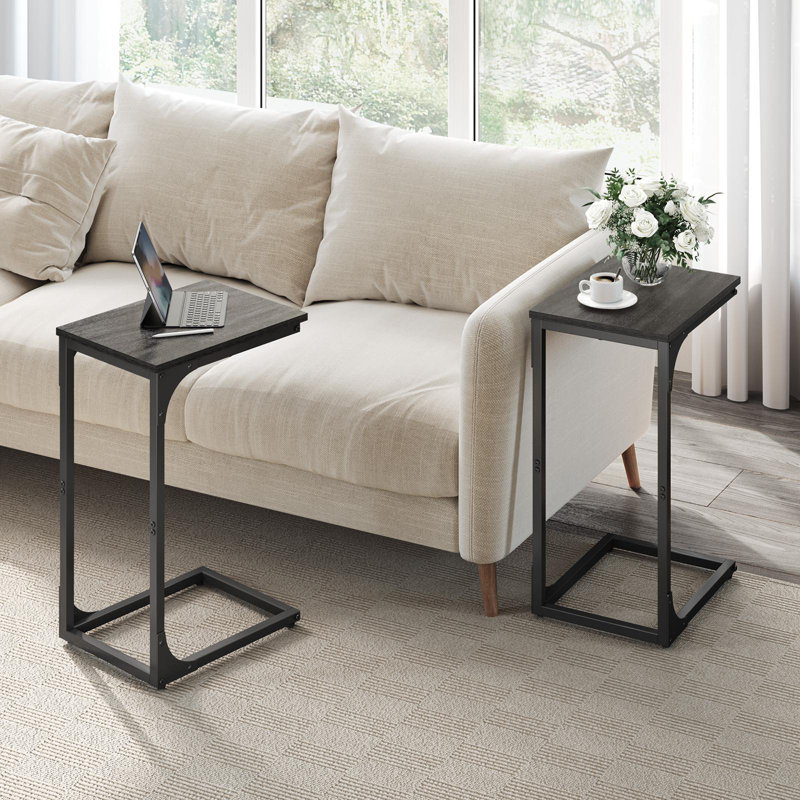 Mitul C-Shaped End Tables , Ebonized Oak