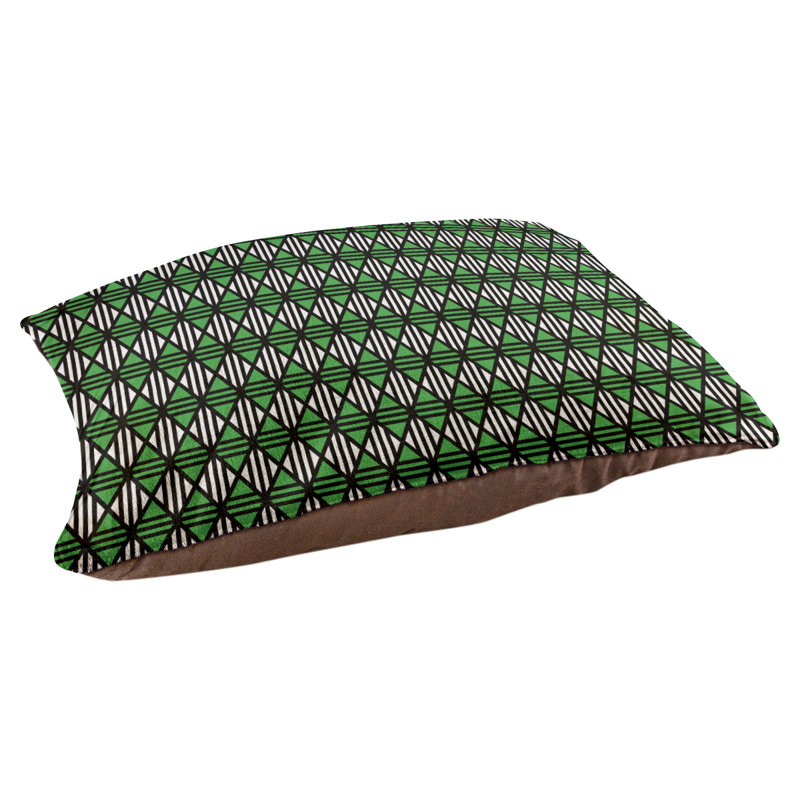 Coussin décoratif en losanges Byrge, Moyen (l 29,5 po x P 9,5 po x H 19,5 po), Noir / Vert/ Gris