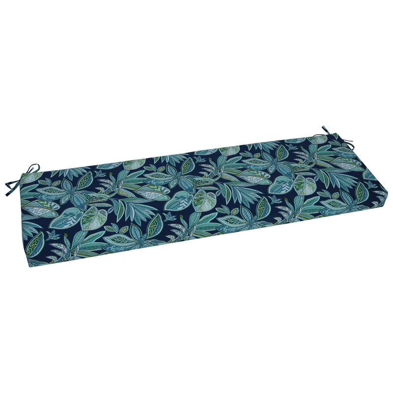 Coussin de banc d'extérieur, Bleu / floral marine Crestwood, L 57 po x P 19 po
