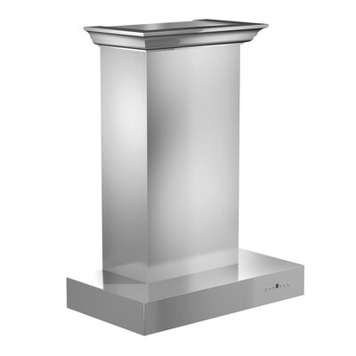 30"" KECOM 500 CFM Convertible Wall Mount Range Hood in Brushed 430 Stainless Steel -  ZLINE, KECOMCRN-30