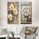 Pivoines par la porte de grange III - art mural floral 2 pièces
