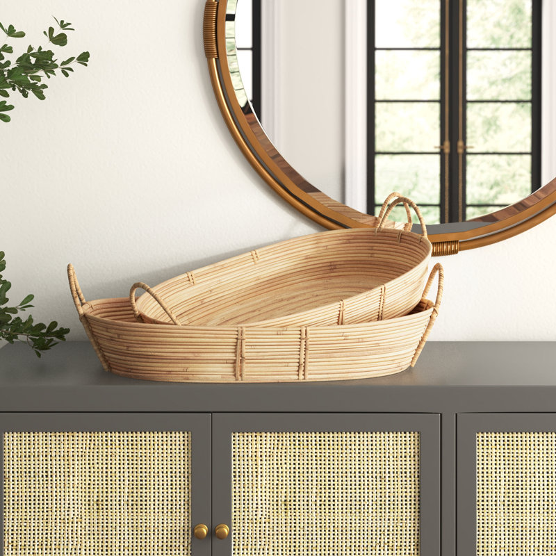 Deirdre Wicker Tray - Set of 2