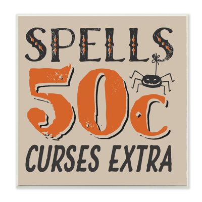 «Spells for Sale Curses Extra Spider Typographie», impression