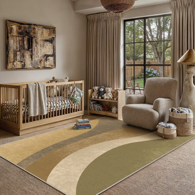 Tapis moderne lavable abstrait avec envers antidérapant
