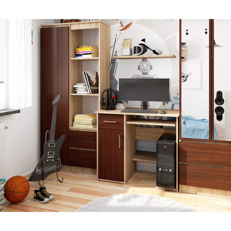 Eldrida Computer Desk, Oak/Venge
