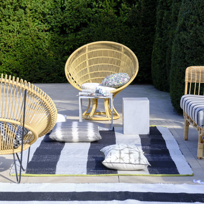 Saliya Noir Outdoor Rug, Rectangle 3'11" x 5'11"