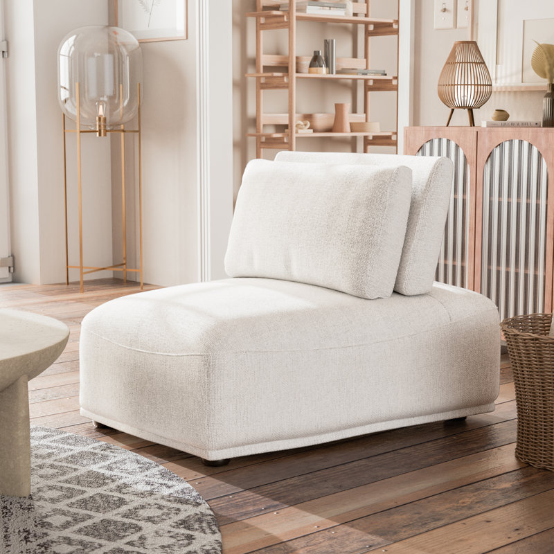 Fauteuil modulaire extensible Aukeem, Chenille blanche