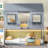 Gray Twin Over Bunk Bed With Front Windows - Enhance Natural Solid Wood Stable Construction