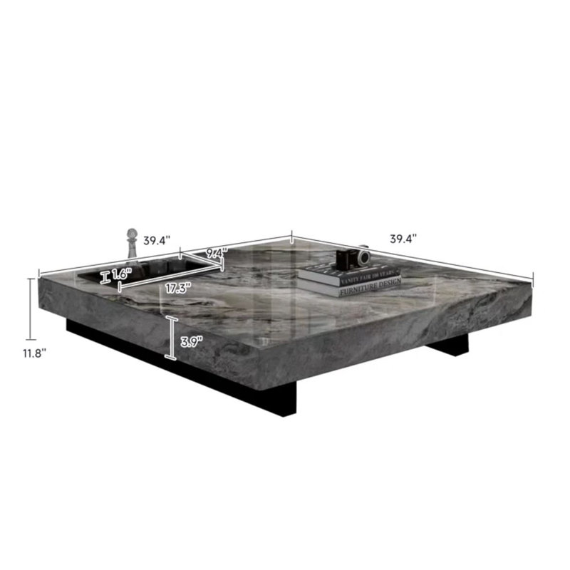 Table basse Happle, Gris