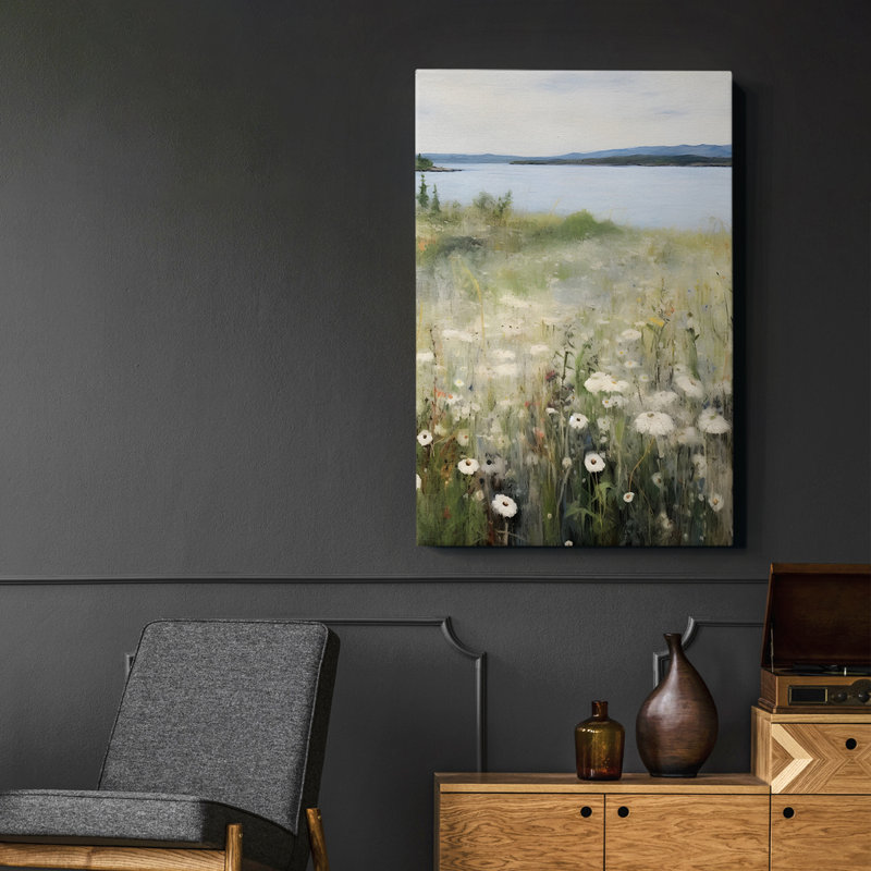 Paysage rétro Lxxxvii, peinture sur toile encadrée, H 49 po x l 33 po