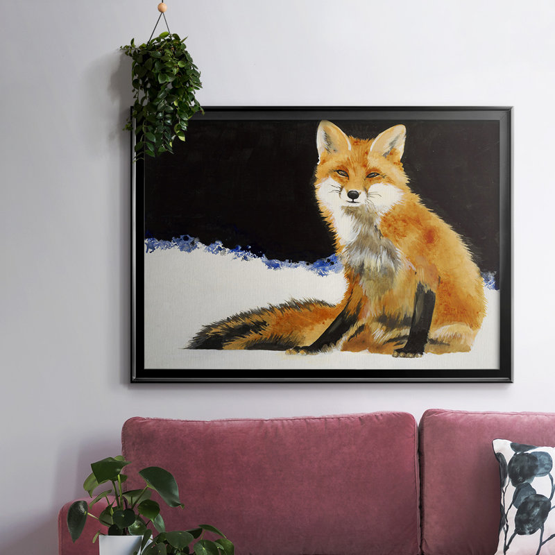 " Fox ", 30" H x 44" W x 1.5" D, Black
