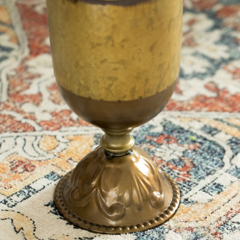 Set Of 2 Antique Style Metal Jug Floor Vase With 2 Handles - Vintage Inspired Rustic Design For Entryway, Living Room, Or Dining Room - Tall Elegant Home Decor Accent - Classic Metal Vase