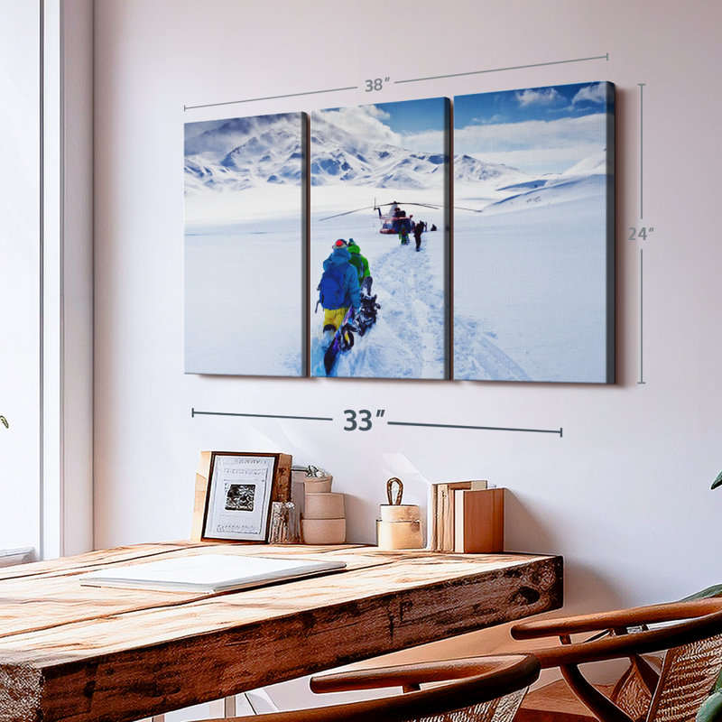 «Heli Snowboarding», 3 pièces, H 24 po x l 38 po