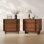 Ensemble de table de chevet 2 tiroirs 22 po en noyer 22 po | Rangement minimaliste moderne en bois brun
