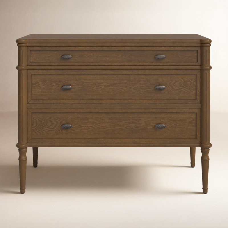 Commode 3 tiroirs Susie, Chêne grillé