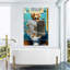 «Funny Animal Golden Retriever On A Toilette», ensemble de 3 reproductions sur toile 3 pièces-93062997