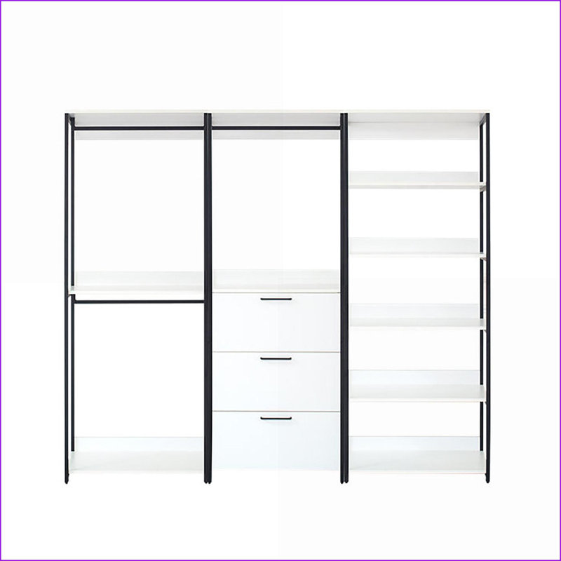 Système d'organisation à 3 tablettes et 7 tablettes l 96 po | Bois et structure en métal | Autoportant