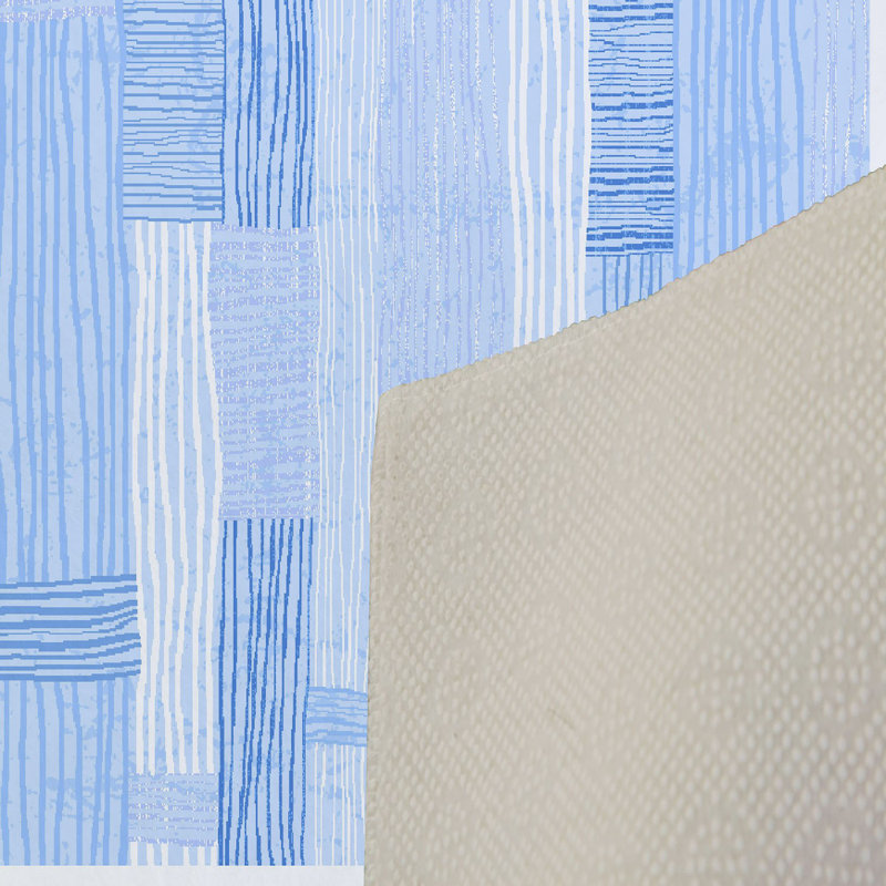 Tapis bleu en polyester tissé à la machine Debashis, Rectangle 2 pi 7 po x 3 pi 11 po