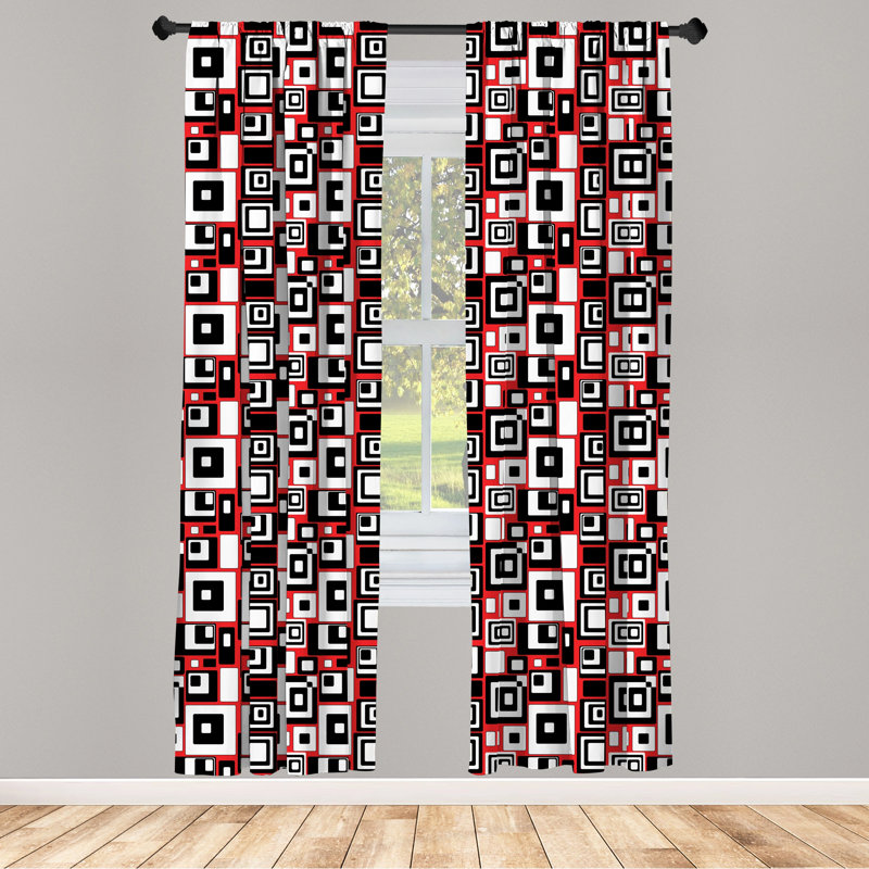 Abstract Semi-Sheer Rod Pocket Sliding Panel, 28" x 95"