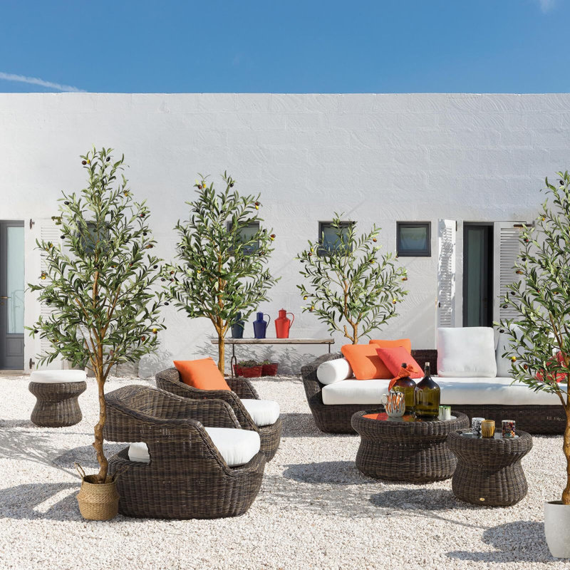 72'' Faux Olive Tree Tree in Pot, 2