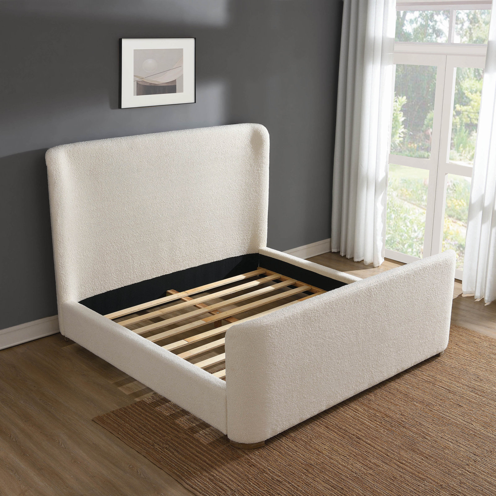 Tyndall Upholstered Sleigh Bed, King 