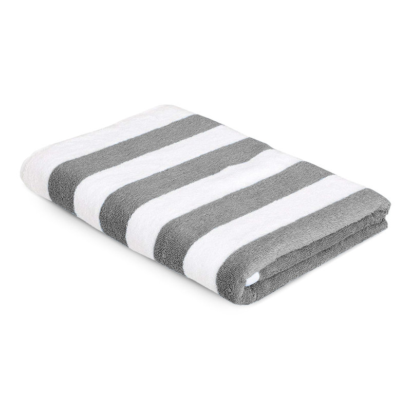Pedrum Cotton Cabana Stripe Beach Towel 76x150, Grey